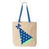 Natural Tote with Contrast-Color Handles Thumbnail