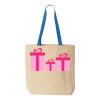 Natural Tote with Contrast-Color Handles Thumbnail