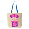 Natural Tote with Contrast-Color Handles Thumbnail