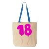 Natural Tote with Contrast-Color Handles Thumbnail