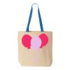 Natural Tote with Contrast-Color Handles Thumbnail