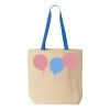 Natural Tote with Contrast-Color Handles Thumbnail