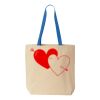 Natural Tote with Contrast-Color Handles Thumbnail
