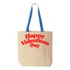 Natural Tote with Contrast-Color Handles Thumbnail