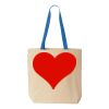 Natural Tote with Contrast-Color Handles Thumbnail