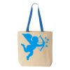 Natural Tote with Contrast-Color Handles Thumbnail