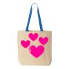 Natural Tote with Contrast-Color Handles Thumbnail