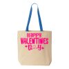 Natural Tote with Contrast-Color Handles Thumbnail