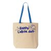 Natural Tote with Contrast-Color Handles Thumbnail