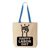 Natural Tote with Contrast-Color Handles Thumbnail