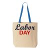 Natural Tote with Contrast-Color Handles Thumbnail