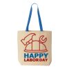 Natural Tote with Contrast-Color Handles Thumbnail