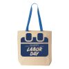 Natural Tote with Contrast-Color Handles Thumbnail
