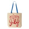 Natural Tote with Contrast-Color Handles Thumbnail