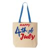 Natural Tote with Contrast-Color Handles Thumbnail