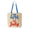 Natural Tote with Contrast-Color Handles Thumbnail