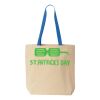 Natural Tote with Contrast-Color Handles Thumbnail