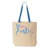 Natural Tote with Contrast-Color Handles Thumbnail