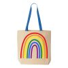 Natural Tote with Contrast-Color Handles Thumbnail