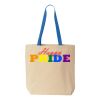 Natural Tote with Contrast-Color Handles Thumbnail