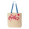 Natural Tote with Contrast-Color Handles Thumbnail