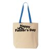 Natural Tote with Contrast-Color Handles Thumbnail