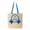 Natural Tote with Contrast-Color Handles Thumbnail