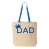 Natural Tote with Contrast-Color Handles Thumbnail