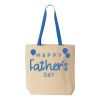 Natural Tote with Contrast-Color Handles Thumbnail