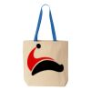 Natural Tote with Contrast-Color Handles Thumbnail
