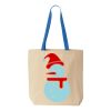 Natural Tote with Contrast-Color Handles Thumbnail