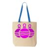 Natural Tote with Contrast-Color Handles Thumbnail