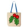 Natural Tote with Contrast-Color Handles Thumbnail