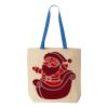 Natural Tote with Contrast-Color Handles Thumbnail