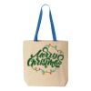 Natural Tote with Contrast-Color Handles Thumbnail