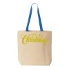 Natural Tote with Contrast-Color Handles Thumbnail