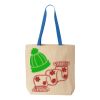 Natural Tote with Contrast-Color Handles Thumbnail