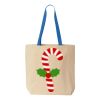 Natural Tote with Contrast-Color Handles Thumbnail