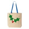 Natural Tote with Contrast-Color Handles Thumbnail