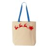 Natural Tote with Contrast-Color Handles Thumbnail
