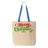 Natural Tote with Contrast-Color Handles Thumbnail