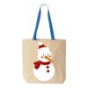 Natural Tote with Contrast-Color Handles Thumbnail