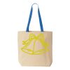 Natural Tote with Contrast-Color Handles Thumbnail