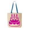 Natural Tote with Contrast-Color Handles Thumbnail