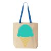 Natural Tote with Contrast-Color Handles Thumbnail