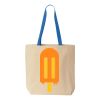 Natural Tote with Contrast-Color Handles Thumbnail