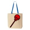 Natural Tote with Contrast-Color Handles Thumbnail