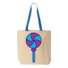 Natural Tote with Contrast-Color Handles Thumbnail
