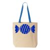 Natural Tote with Contrast-Color Handles Thumbnail