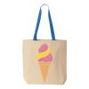Natural Tote with Contrast-Color Handles Thumbnail